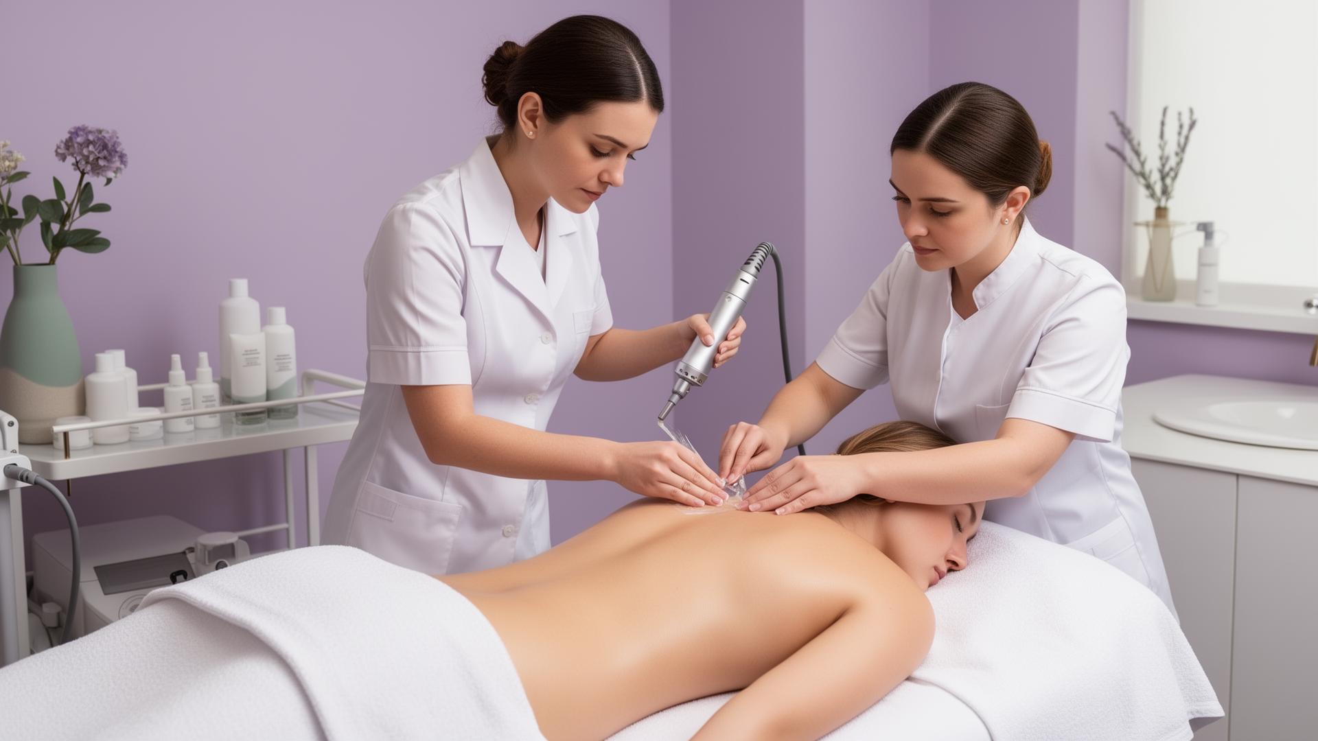 Professional waxing training session